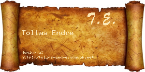 Tollas Endre névjegykártya