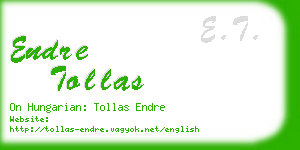 endre tollas business card